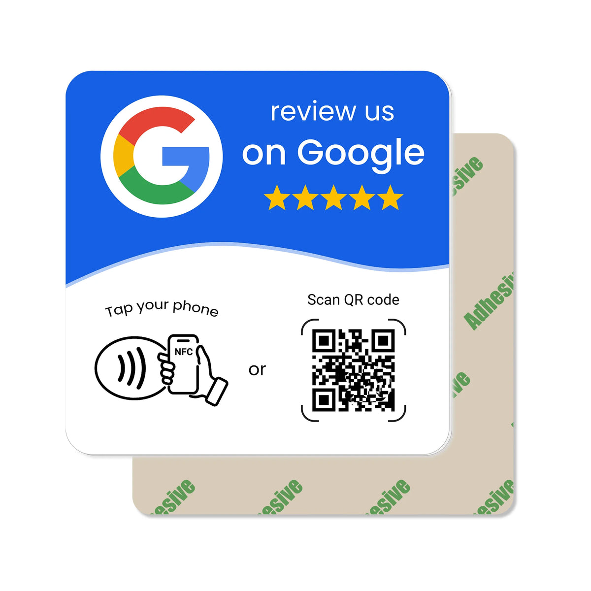 Google Review Plate NFC & QR Code - White