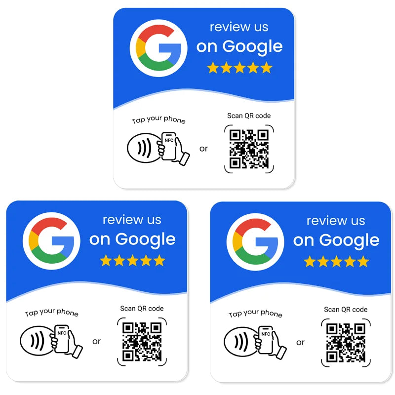 Google Review Plate NFC & QR Code - White