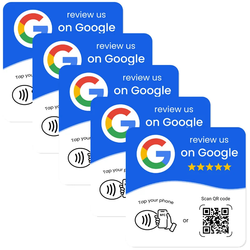 Google Review Plate NFC & QR Code - White