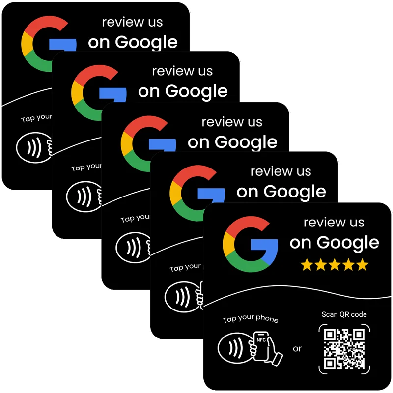 Google Review Plate NFC & QR Code - Black