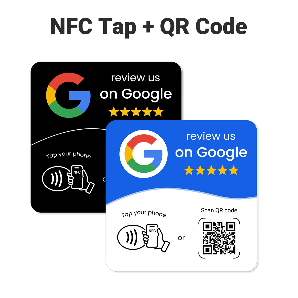 Google Review Plate NFC & QR Code - Black